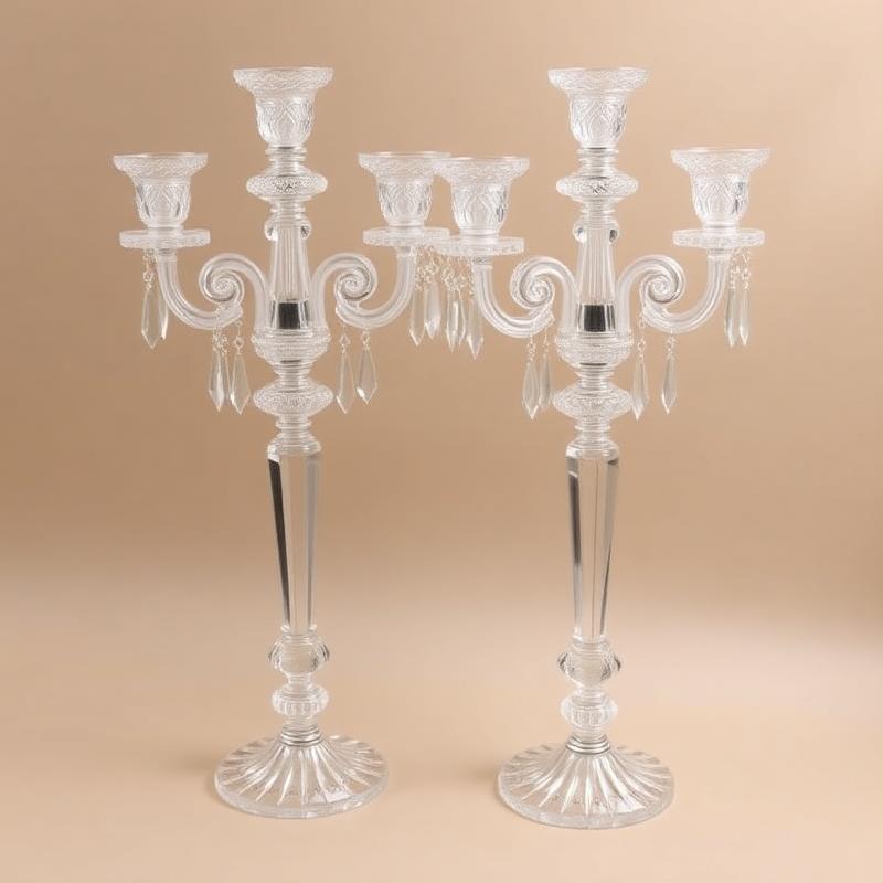 Pair of English Regency Waterford Crystal Candelabras
